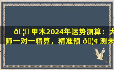 🦆 甲木2024年运势测算：大师一对一精算，精准预 🦢 测未来！